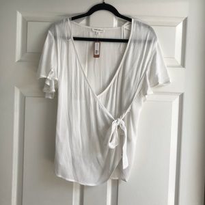 Cotton Candy LA white wrap top